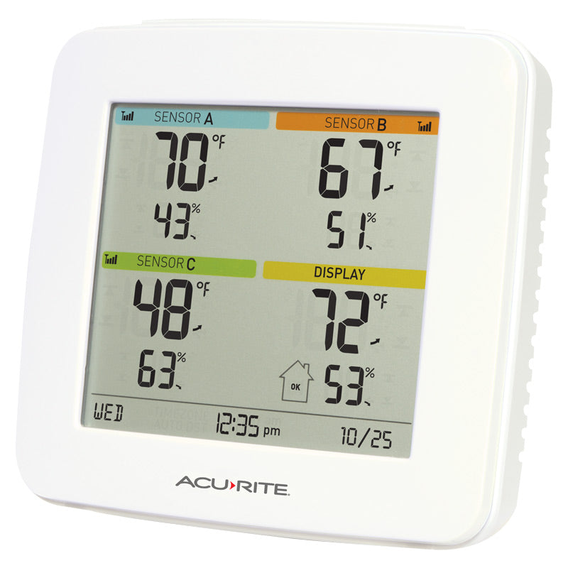 Temperature and Humidity Station with 3 Indoor Sensors