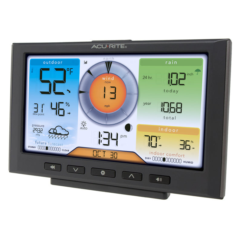 AcuRite Iris (5-in-1) Color Display with Wi-Fi Connection to Weather Underground
