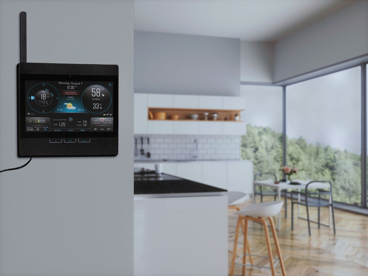 AcuRite Atlas Direct-to-Wi-Fi Display handing on wall