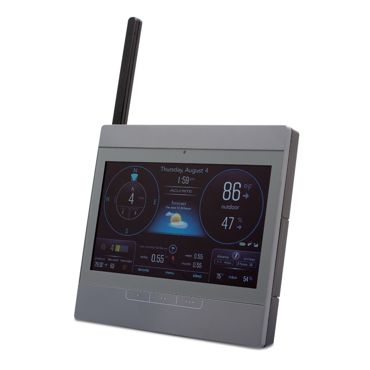 AcuRite Atlas® Weather Station with Gray HD Display and Lightning Detection Angle