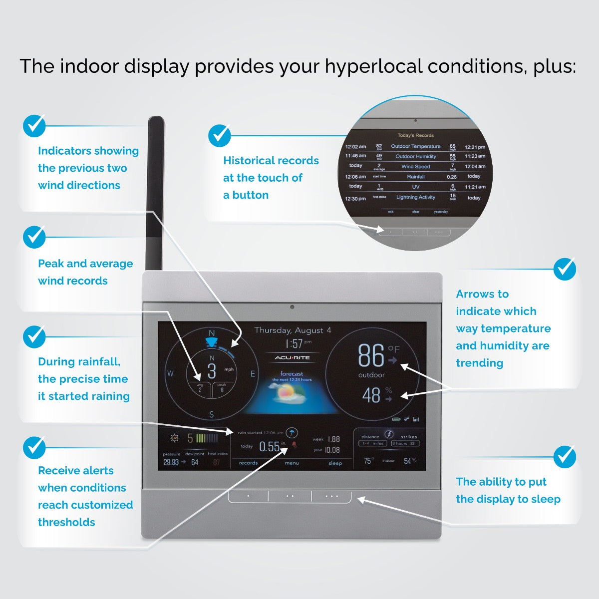 AcuRite Atlas® Weather Station with Gray HD Display and Lightning