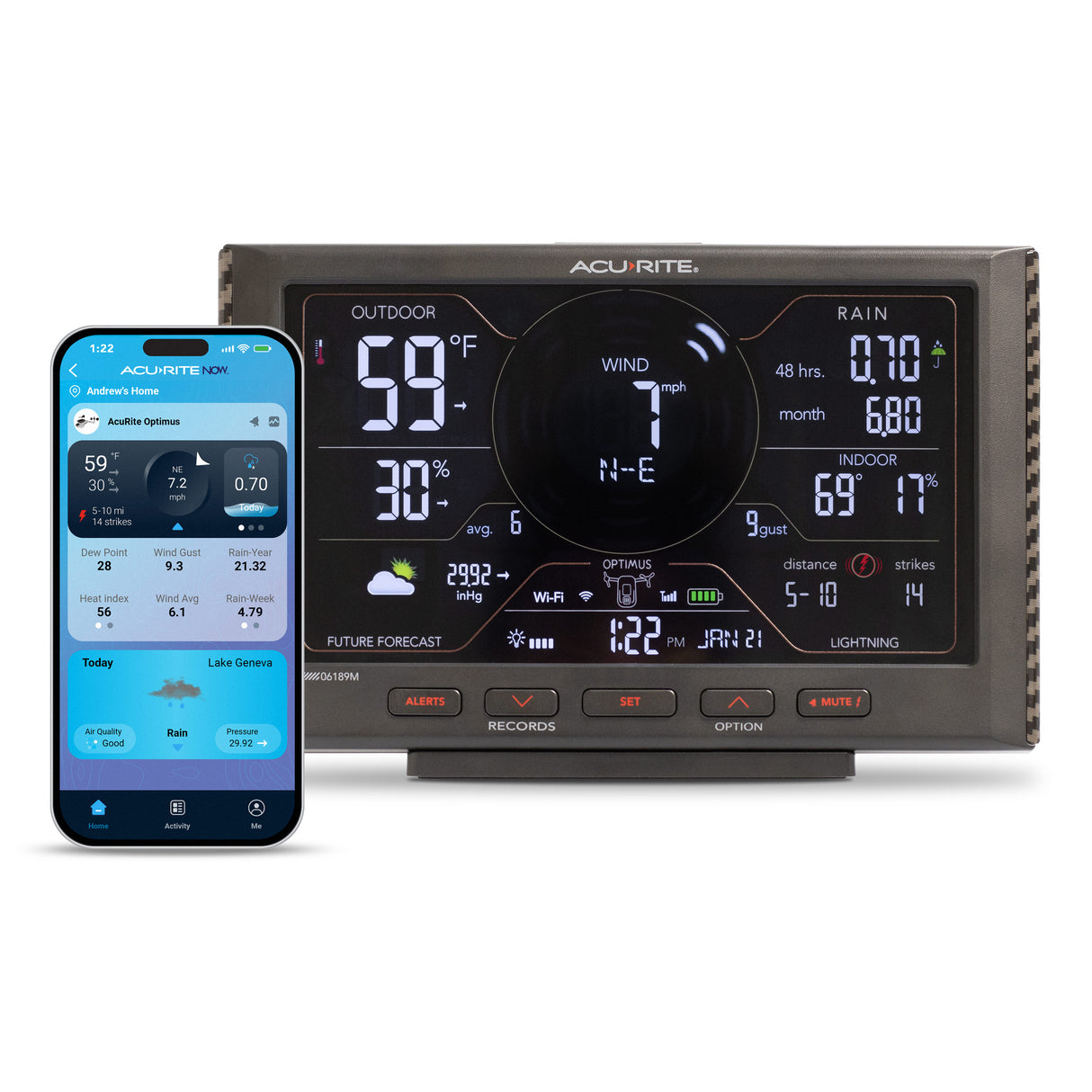 AcuRite Optimus Wi-Fi LCD Black Display