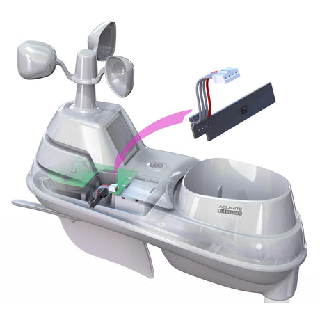 Diagram Showing How to Insert the Replacement Temperature and Humidity Sensor into the Weather Station – AcuRite Weather