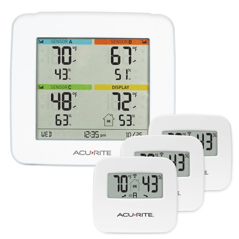 Temperature and Humidity Station with 3 Indoor Sensors