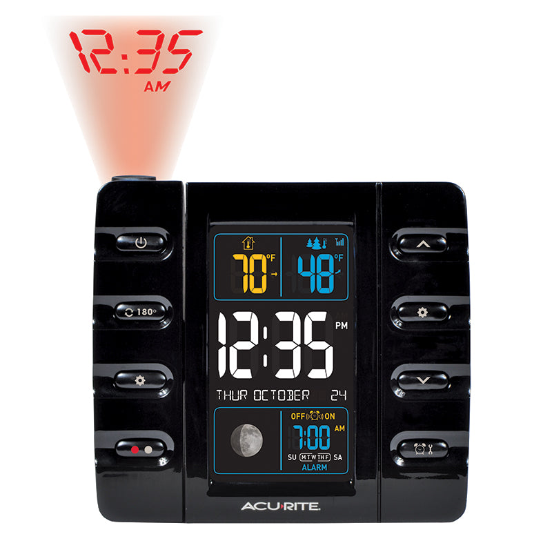 Projection Alarm Clock-Inteli-Time with USB Charger and Outdoor Temperature