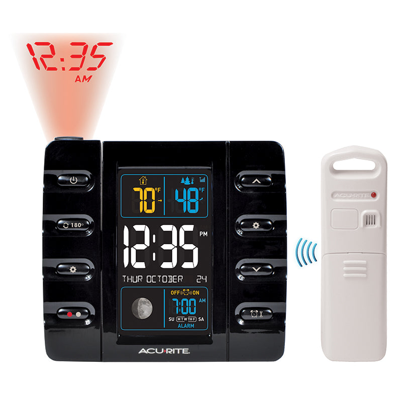 Projection Alarm Clock-Inteli-Time with USB Charger and Outdoor Temperature