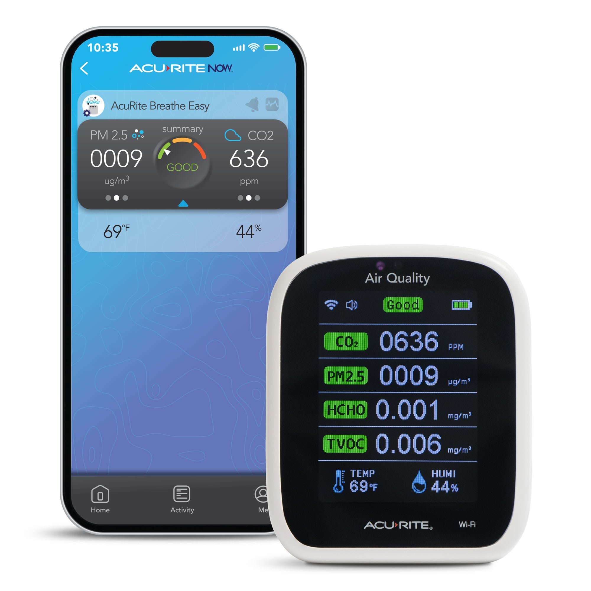 8-in-1 Smart Indoor Air Quality Monitor with Wi-Fi – AcuRite