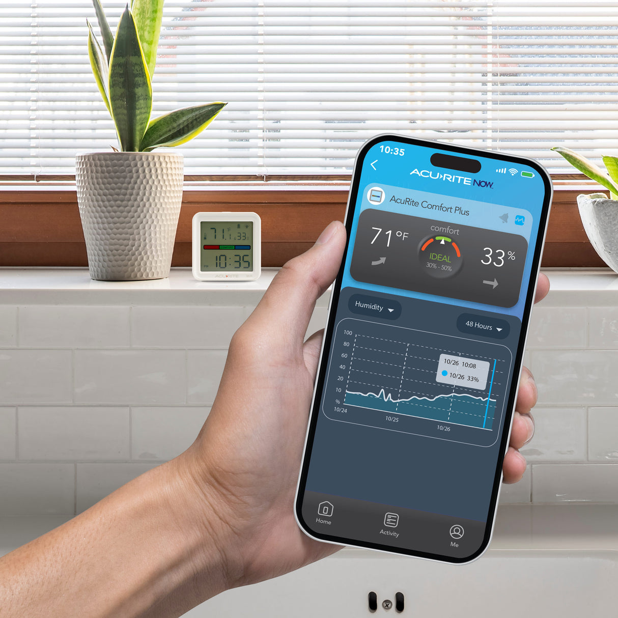 Smart Wi-Fi Indoor Digital Thermometer and Humidity Monitor