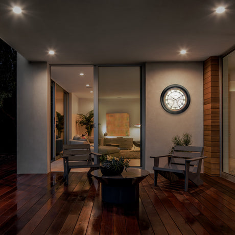 24” Illuminated LED Large Outdoor Decorative Clock with Thermometer and Hygrometer Combo - AcuRite Clocks - View 2
