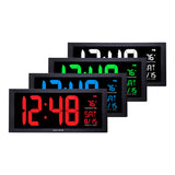 Large Digit LED Calendar Clock with Indoor Temperature - AcuRite Clocks