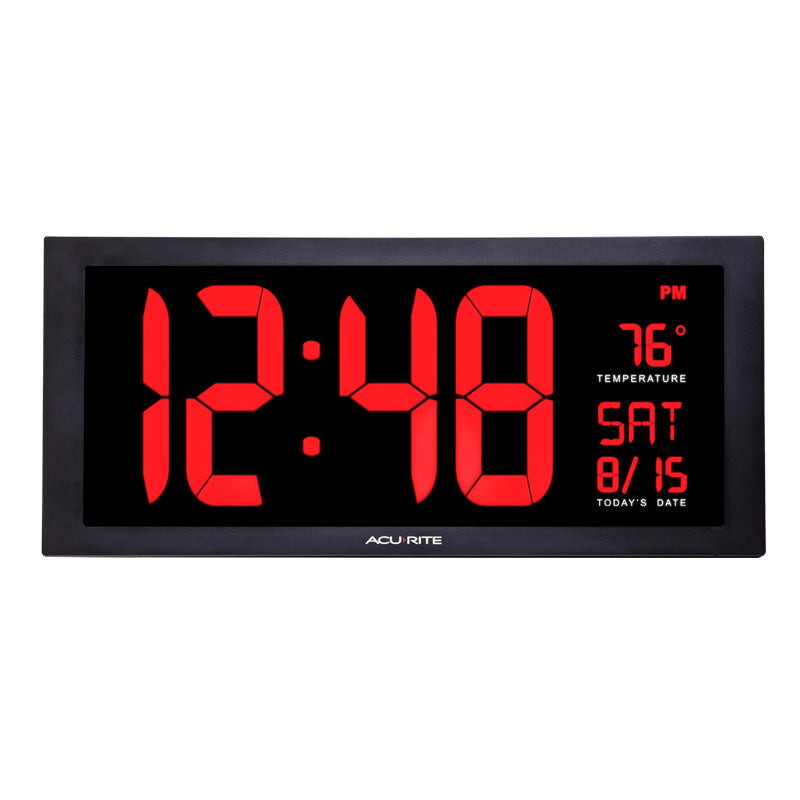 希少 美品 Hardcore LED BIG DIGITAL CLOCK EC Large Digit LED Calendar Clock with Indoor Temperature (14.5