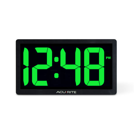 10-inch LED Green Digital Clock with Auto-Dimming Brightness - AcuRite Clocks