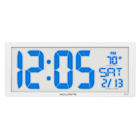 Multicolor LED 14.5" Oversized, Clock with Indoor Temperature and Date – view 1 – AcuRite Clocks
