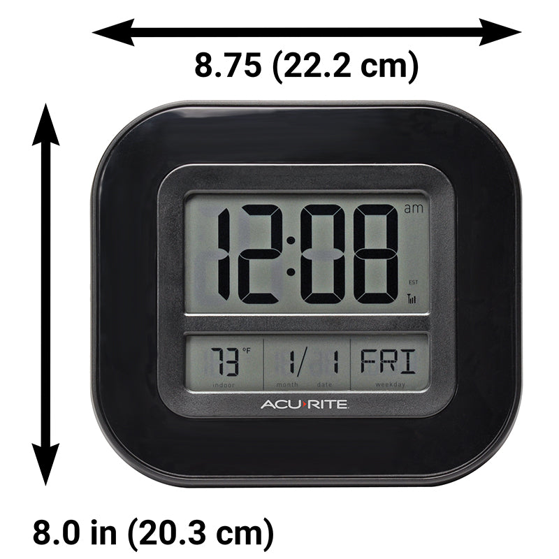 Indoor Atomic Digital Wall Clock with Thermometer