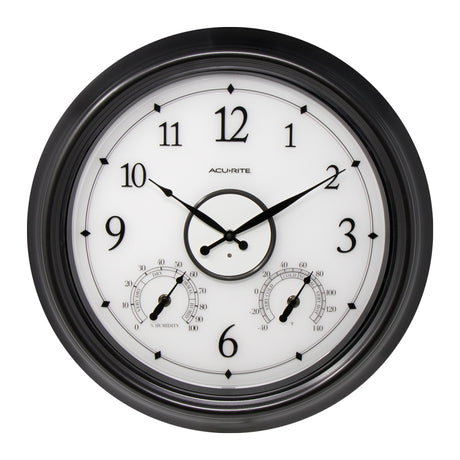 AcuRite illuminated outdoor clock with temperature and humidity sensors