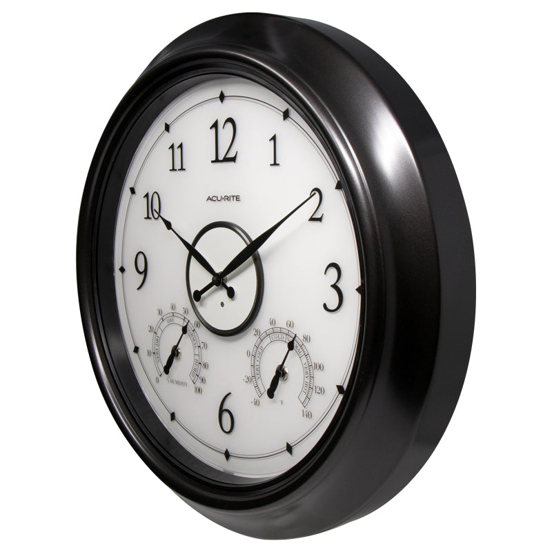 AcuRite illuminated outdoor clock with temperature and humidity sensors