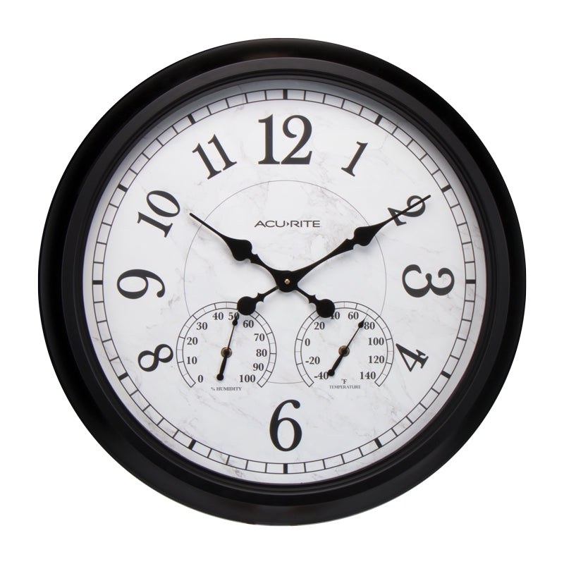 24-inch Large Outdoor Wall Clock with Thermometer and Hygrometer