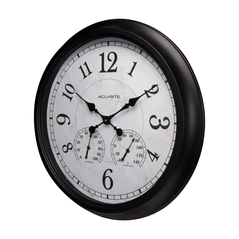 24-inch Large Outdoor Wall Clock with Thermometer and Hygrometer