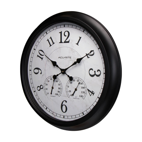 24-inch Large Outdoor Wall Clock with Thermometer and Hygrometer