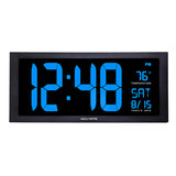 Large Digit Blue LED Calendar Clock with Indoor Temperature - AcuRite Clocks