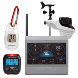 AcuRite Atlas Weather Station with Gray HD Display and Portable Lightning Detector and Digital Thermometer with Carabiner Clip
