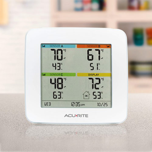 Acurite 2-1/2 Receiver, 2-1/2 Sensor Wireless Indoor & Outdoor Thermometer  - Sun City Hardware