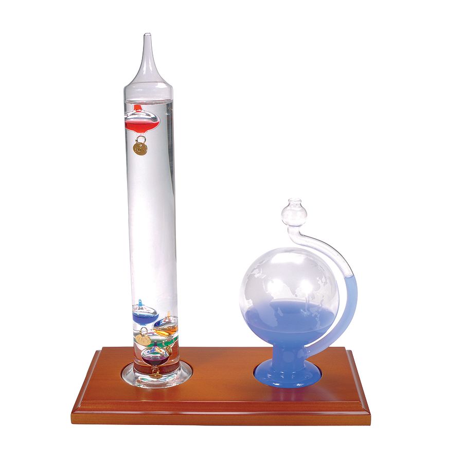 Glass Galileo Thermometer with Globe Storm Glass