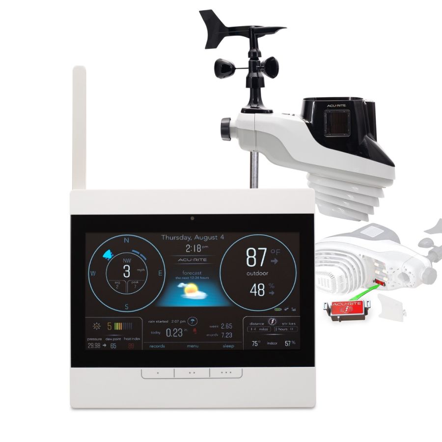 AcuRite Weather Station Forecaster for Indoor/Outdoor Temperature and  Humidity and Lightning Detection with Built-In Barometer