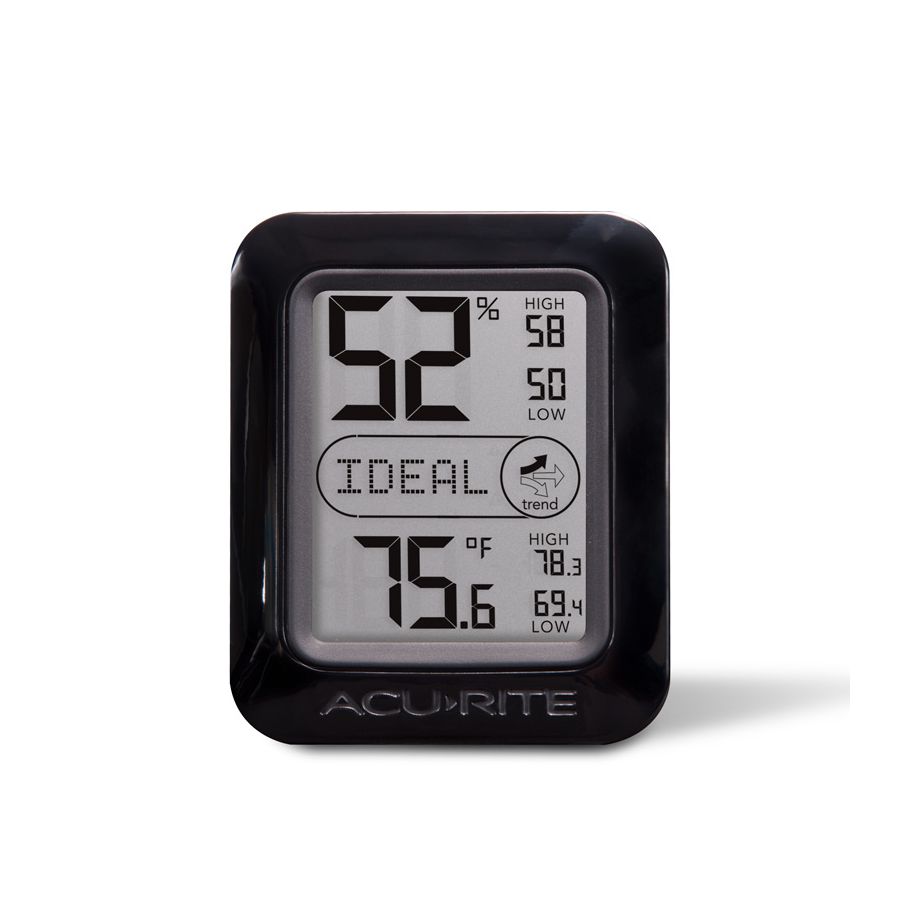 AcuRite 00613 Digital Hygrometer & Indoor Thermometer Pre-Calibrated  Humidity Gauge, 3 H x 2.5 W x 1.3 D, Black