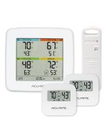 AcuRite Digital Wireless Fridge and Freezer Thermometer with Alarm and  Max/Min Temperature for Home ,LCD Display, Restaurants (00986M), 0.6, White