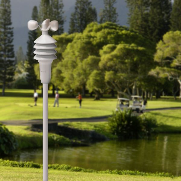 3-in-1 Weather Sensor mounted on a golf course - AcuRite Weather Monitoring Devices