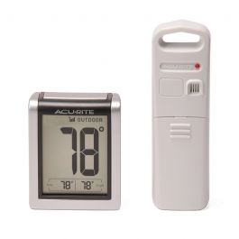 AcuRite Indoor Outdoor Thermometer, 12.5 in Wall Mount with Large Black  Numbers