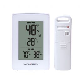 Acurite White Digital Indoor Thermometer with Compact Display,  Battery-Powered, (1 x 3.75 x 6.25)