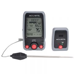 AcuRite Analog Wireless Outdoor Faux Slate Thermometer with Clock