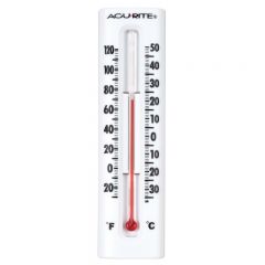 AcuRite 00611 Indoor Outdoor Thermometer with Wireless Temperature Sensor &  Hygrometer White Small