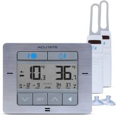 Brushed Stainless Steel Digital Refrigerator and Freezer Thermometer - AcuRite Kitchen Gadgets