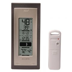 AcuRite Indoor Outdoor Thermometer, 12.5 inches Wall Mount, White with Easy  to Read Large Black Numbers