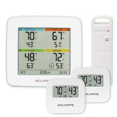 Multi-Zone Station with 3 Temperature and Humidity Sensors - AcuRite Home Monitoring Devices