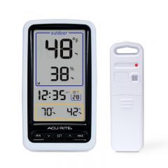 AcuRite Digital Wireless Fridge and Freezer Thermometer with Alarm and  Max/Min Temperature for Home ,LCD Display, Restaurants (00986M), 0.6, White