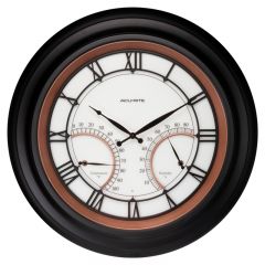 24” Illuminated LED Large Outdoor Decorative Clock with Thermometer and Hygrometer Combo - AcuRite Clocks - View 1