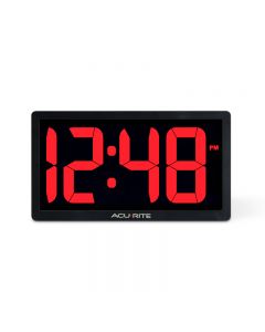 Close up of the 10-inch LED Red Digital Clock - AcuRite Clocks