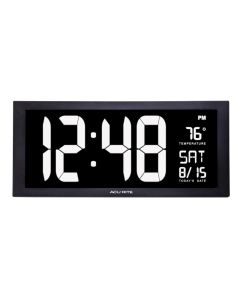 Large Digit White LED Calendar Clock with Indoor Temperature - AcuRite Clocks