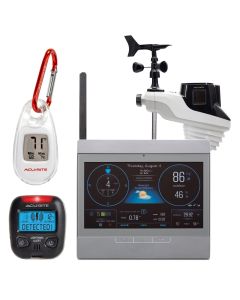 AcuRite Atlas Weather Station with Gray HD Display and Portable Lightning Detector and Digital Thermometer with Carabiner Clip