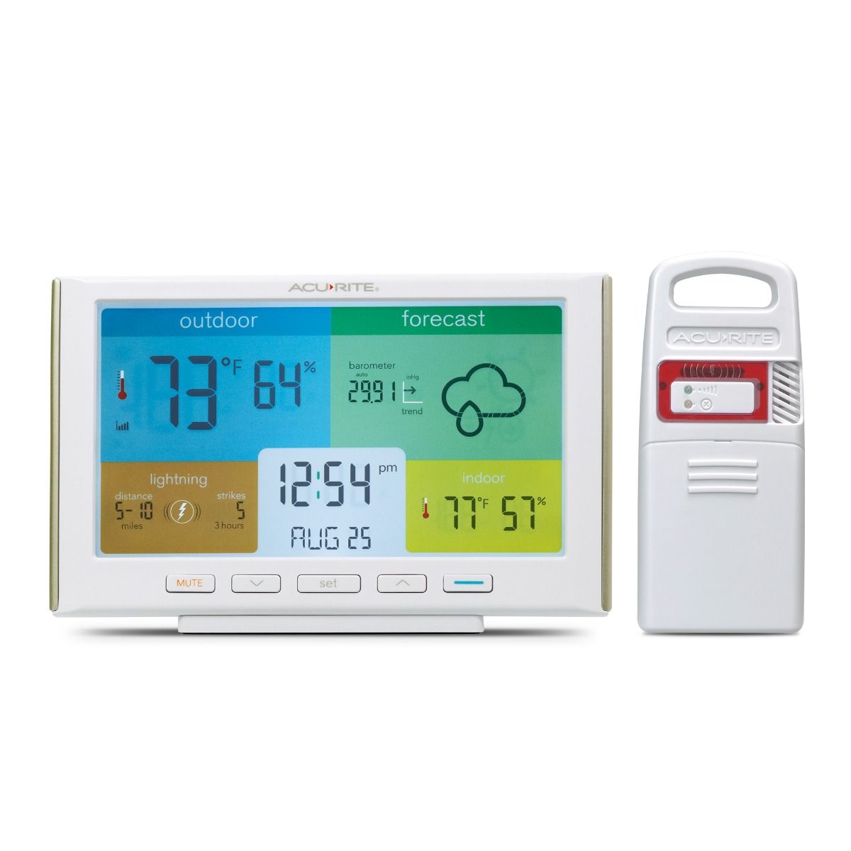 Cheap Wireless Weather Station 8-in-1 Indoor/Outdoor Thermometer  Temperature Humidity Time Date Radio