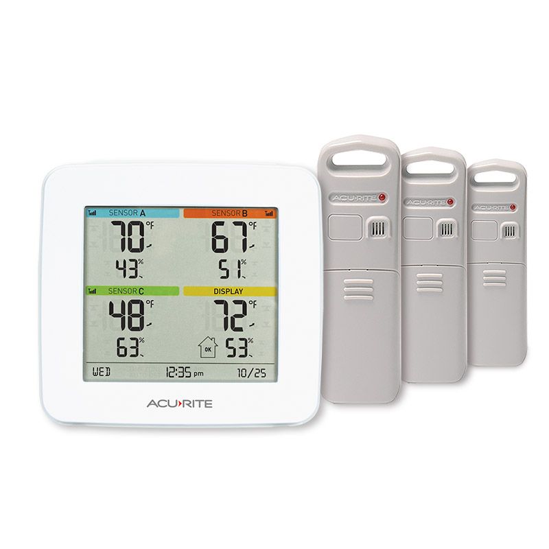  AcuRite 01090M Multi-Sensor Thermometer with 3 Indoor/Outdoor  Temperature Sensors : Home & Kitchen