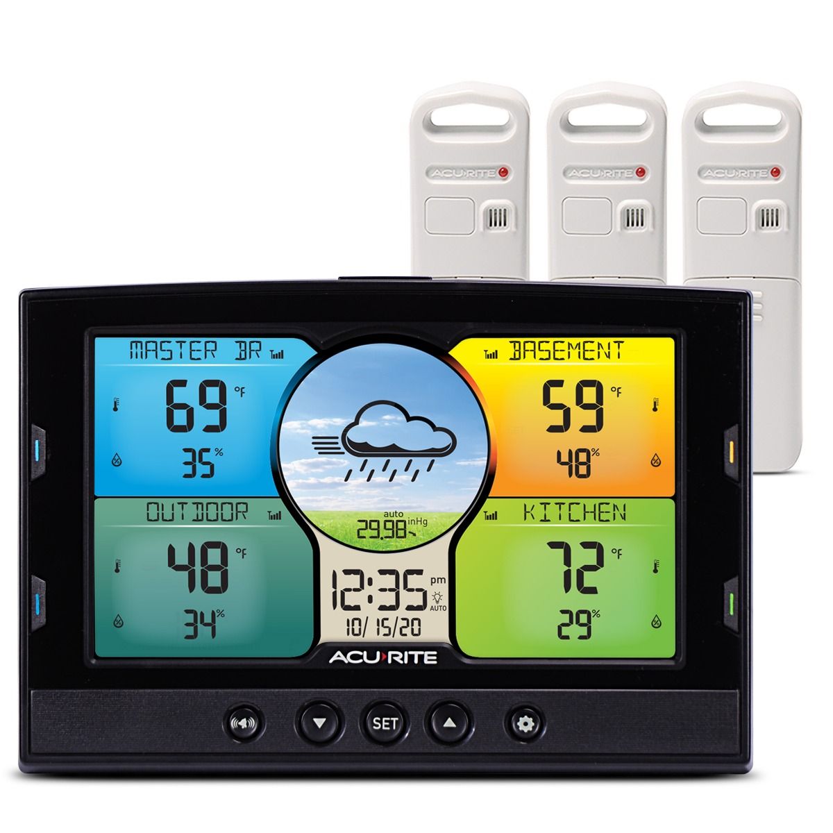 Temperature and Humidity Station with 3 Indoor Sensors