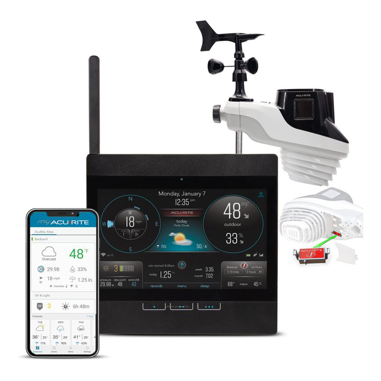AcuRite Atlas® Weather Station with Direct-to-Wi-Fi Display and Lightning Detection