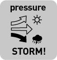 Storm alert graphic - storms at low pressure