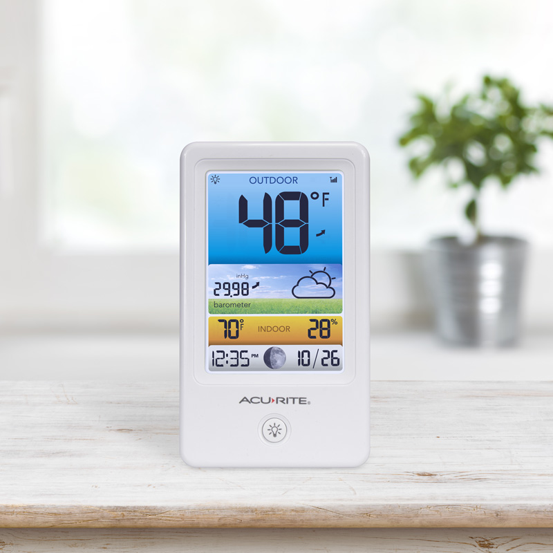 Indoor Outdoor Digital Color Weather Thermometer Barometer with